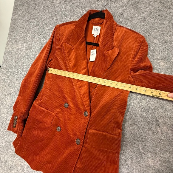 GAP Burnt Orange Corduroy Double Breasted Blazer Women’s Size 6 Jacket - Picture 8 of 16